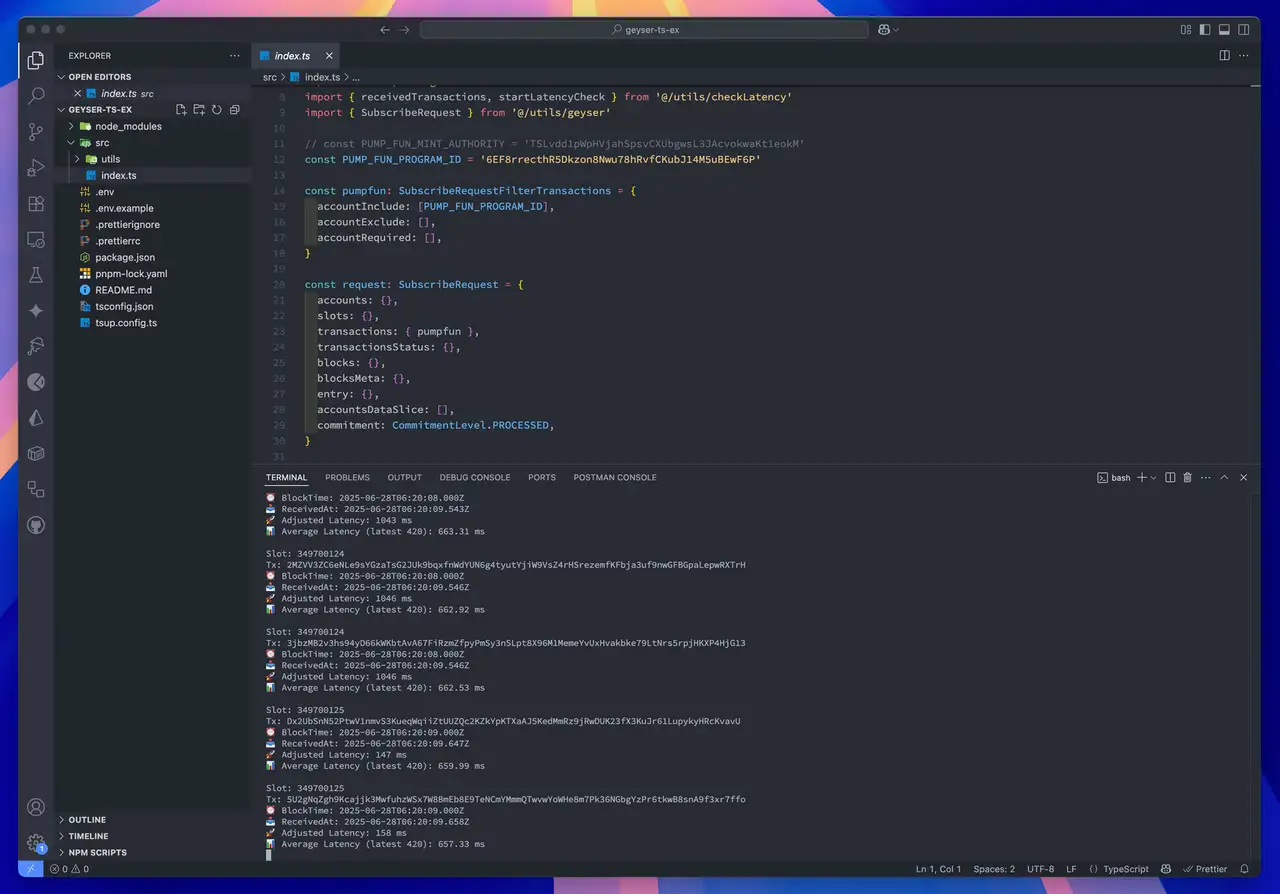 Geyser TypeScript VSCode