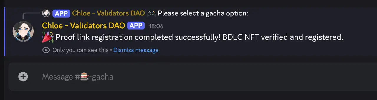Dashboard Confirmation