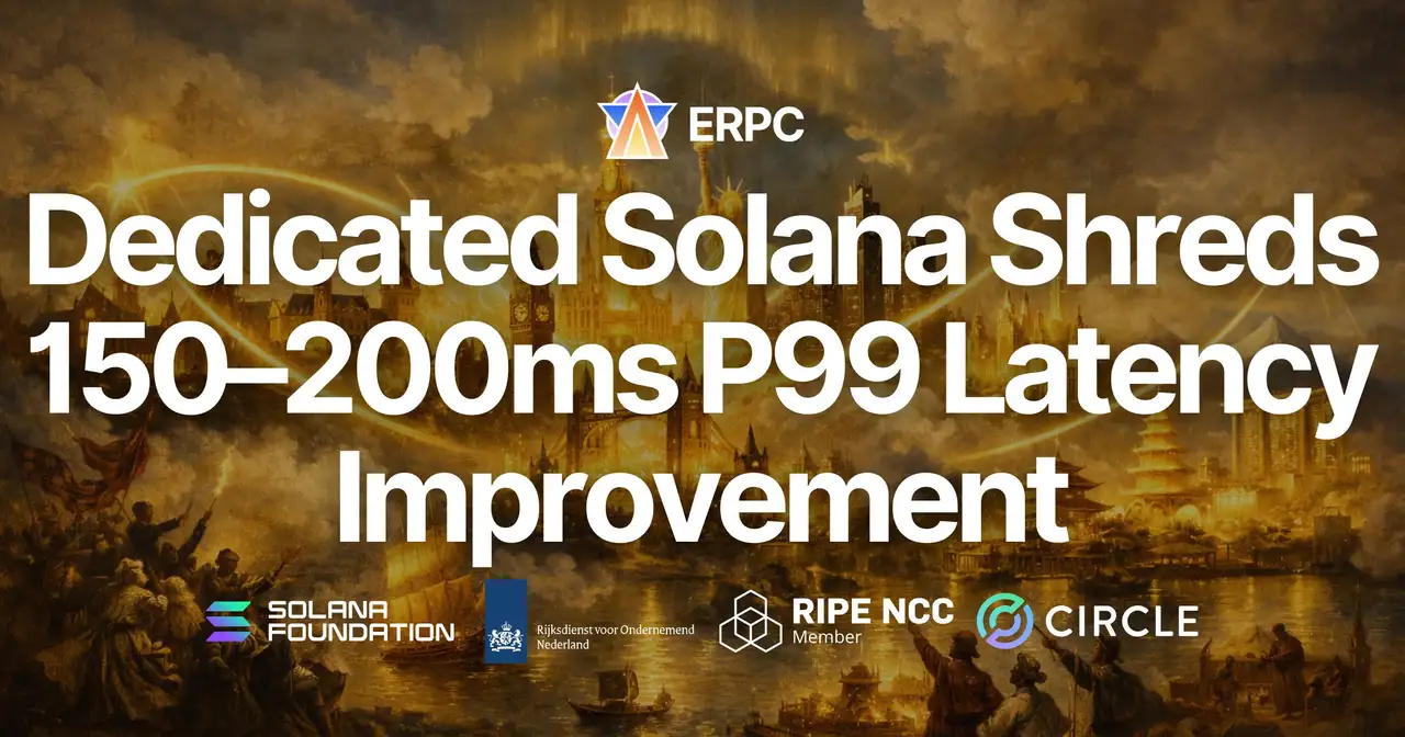 ERPC Applies Performance Boost to All Dedicated Solana Shreds Plans Across All Regions — 150–200ms P99 Latency Improvement Observed, Product Renewal at No Price Increase